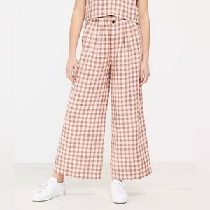 Lou&Grey Linen Gingham Wide Leg Pants